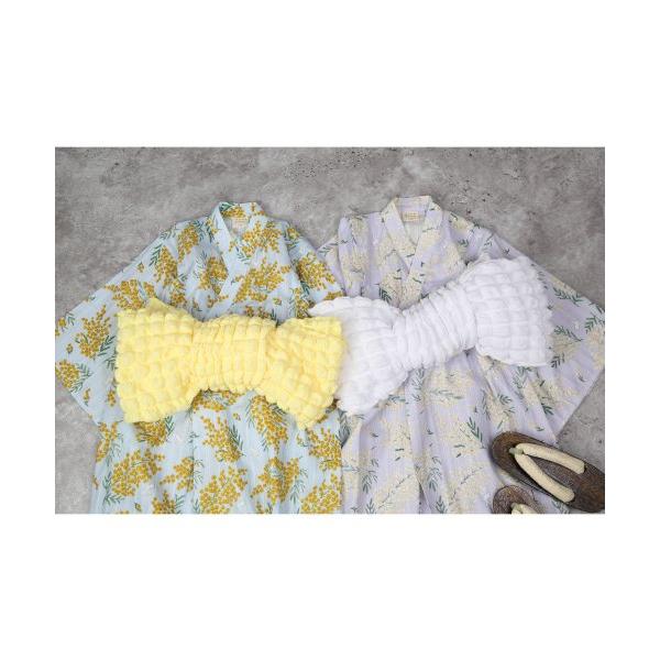 ●50％OFFセール●ラ　ポシェ　ビスキュイ　La poche biscuit　ミモザ柄　浴衣  （  110　120　130　140  ）小学生　キッズ　ジュニア　女の子　花柄  セット | la poche biscuit | 12