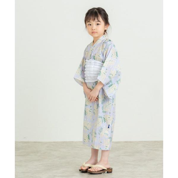 ●50％OFFセール●ラ　ポシェ　ビスキュイ　La poche biscuit　ミモザ柄　浴衣  （  110　120　130　140  ）小学生　キッズ　ジュニア　女の子　花柄  セット | la poche biscuit | 01