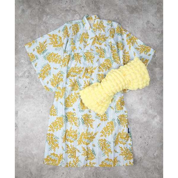 ●50％OFFセール●ラ　ポシェ　ビスキュイ　La poche biscuit　ミモザ柄　浴衣  （  110　120　130　140  ）小学生　キッズ　ジュニア　女の子　花柄  セット | la poche biscuit | 06