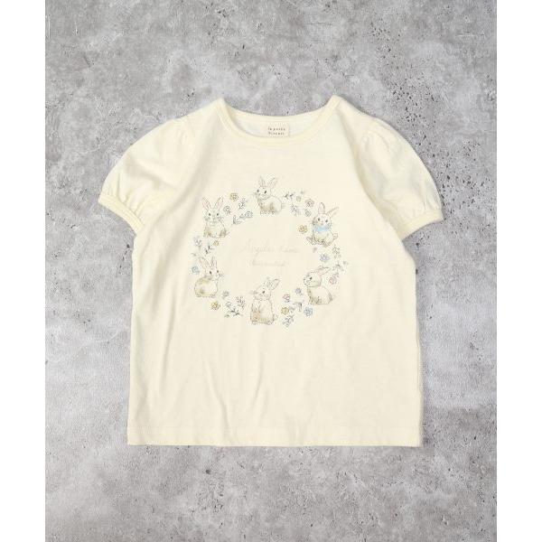 ラ・ポシェ・ビスキュイ　La poche biscuit　うさぎ 半袖Tシャツ  (110・120・130・140) 子ども服　キッズ　小学生　女の子　可愛い　ラベンダー　キナリ | la poche biscuit | 01