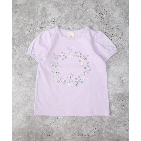 ラ・ポシェ・ビスキュイ　La poche biscuit　うさぎ 半袖Tシャツ  (110・120・130・140) 子ども服　キッズ　小学生　女の子　可愛い　ラベンダー　キナリ | la poche biscuit | 02