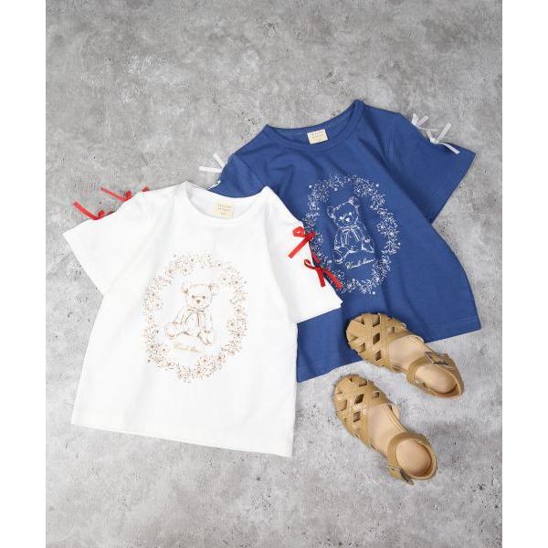 ラ・ポシェ・ビスキュイ　La poche biscuit　くま 半袖Tシャツ  (90・100・110・120・130・140) 子ども服　幼児　キッズ　小学生　女の子　可愛い　リボン付 | la poche biscuit | 04