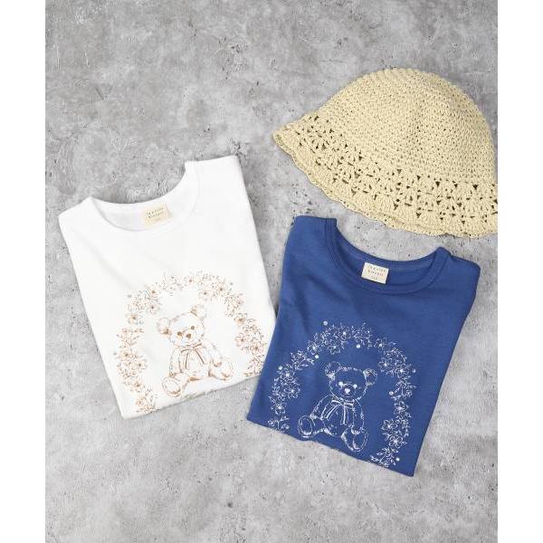 ラ・ポシェ・ビスキュイ　La poche biscuit　くま 半袖Tシャツ  (90・100・110・120・130・140) 子ども服　幼児　キッズ　小学生　女の子　可愛い　リボン付 | la poche biscuit | 05