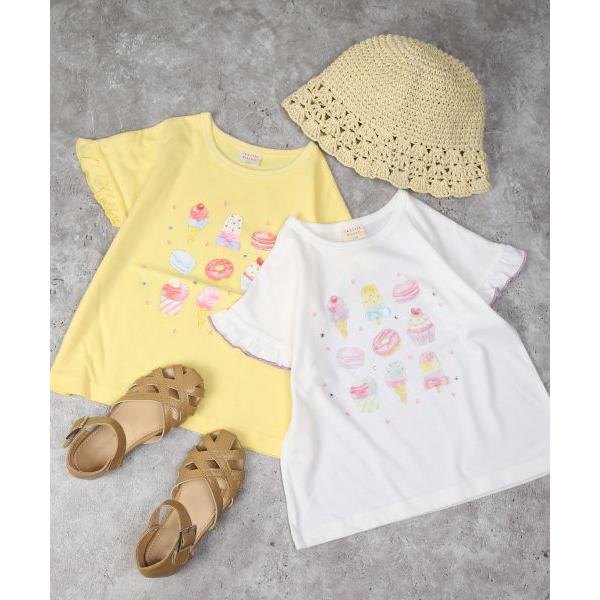ラ・ポシェ・ビスキュイ　La poche biscuit　スイーツ柄 半袖Tシャツ  (90・100・110・120・130・140) 子ども服　幼児　キッズ　小学生　女の子　フリル | la poche biscuit | 04