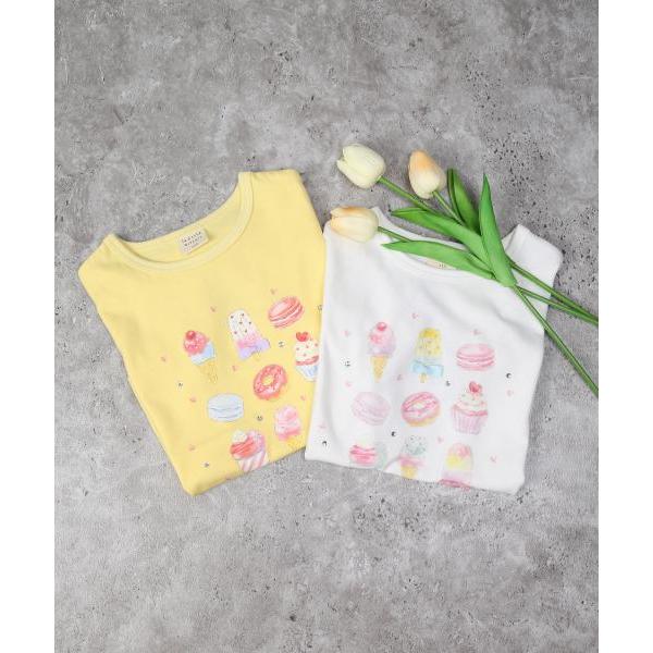 ラ・ポシェ・ビスキュイ　La poche biscuit　スイーツ柄 半袖Tシャツ  (90・100・110・120・130・140) 子ども服　幼児　キッズ　小学生　女の子　フリル | la poche biscuit | 05
