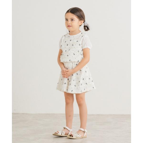 ラ・ポシェ・ビスキュイ　La poche biscuit　フリル 半袖Tシャツ  (110・120・130・140) 子ども服　キッズ　小学生　女の子　ピンク　アイボリー | la poche biscuit | 01