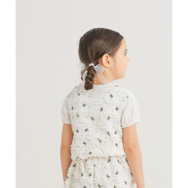 ●50％OFFセール●ラ・ポシェ・ビスキュイ　La poche biscuit　フリル 半袖Tシャツ  (110・120・130・140) 子ども服　キッズ　小学生　女の子　ピンク　アイボリ | la poche biscuit | 03