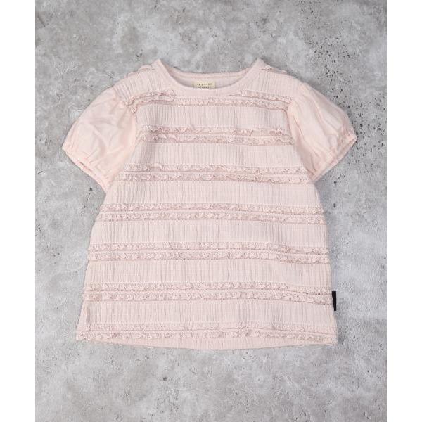 ●50％OFFセール●ラ・ポシェ・ビスキュイ　La poche biscuit　フリル 半袖Tシャツ  (110・120・130・140) 子ども服　キッズ　小学生　女の子　ピンク　アイボリ | la poche biscuit | 06
