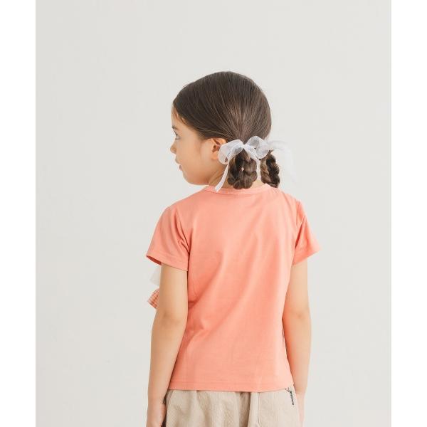 ラ・ポシェ・ビスキュイ　La poche biscuit　レースチェックフリル　半袖　Tシャツ (110・120・130・140） キッズ　小学生　女の子　LP25MS008 | la poche biscuit | 03