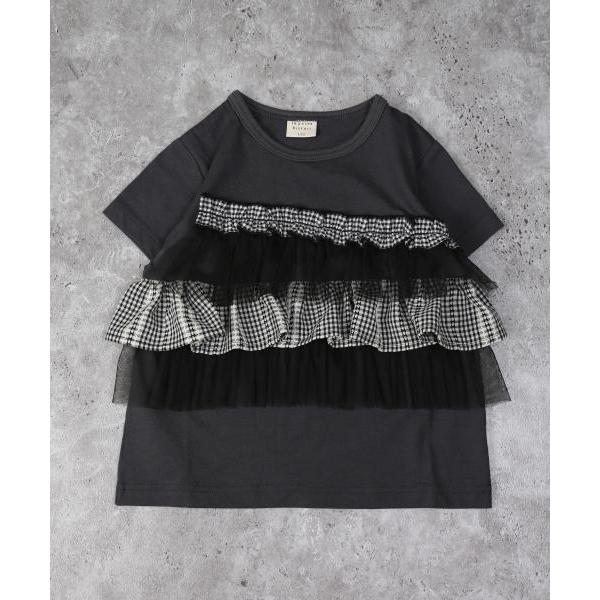 ラ・ポシェ・ビスキュイ　La poche biscuit　レースチェックフリル　半袖　Tシャツ (110・120・130・140） キッズ　小学生　女の子　LP25MS008 | la poche biscuit | 04