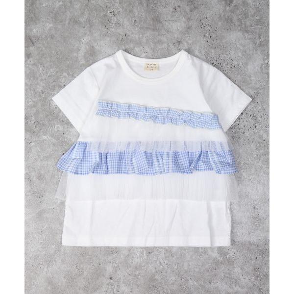 ●50％OFFセール●ラ・ポシェ・ビスキュイ　La poche biscuit　レースチェックフリル　半袖　Tシャツ (110・120・130・140） キッズ　小学生　女の子　LP25MS008 | la poche biscuit | 05