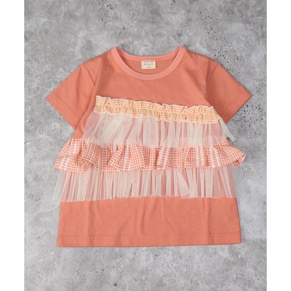 ラ・ポシェ・ビスキュイ　La poche biscuit　レースチェックフリル　半袖　Tシャツ (110・120・130・140） キッズ　小学生　女の子　LP25MS008 | la poche biscuit | 06