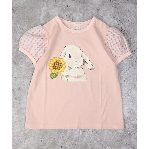 ●50％OFFセール●ララ・ポシェ・ビスキュイ　La poche biscuit　うさぎ　半袖　Tシャツ (90・100・110・120・130・140） 幼児　キッズ　小学生　女の子　透け感 | la poche biscuit | 02