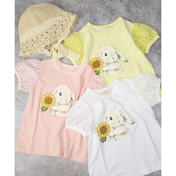 ●50％OFFセール●ララ・ポシェ・ビスキュイ　La poche biscuit　うさぎ　半袖　Tシャツ (90・100・110・120・130・140） 幼児　キッズ　小学生　女の子　透け感 | la poche biscuit | 05
