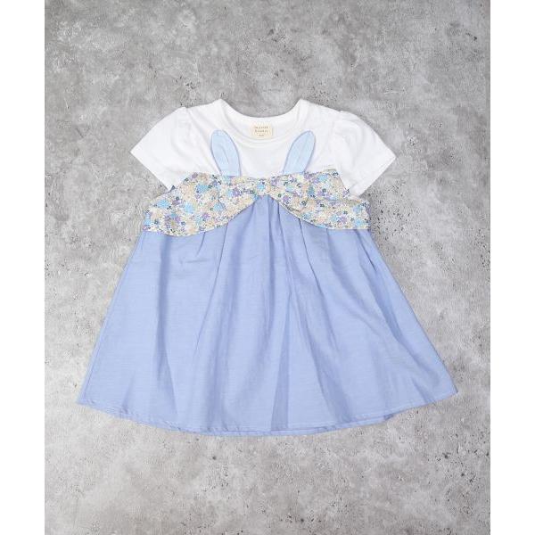 ラ・ポシェ・ビスキュイ　La poche biscuit　うさ耳　チュニック　 (90・100・110・120・130・140） 半袖　Tシャツ　幼児　キッズ　小学生　女の子　うさぎ | la poche biscuit | 01