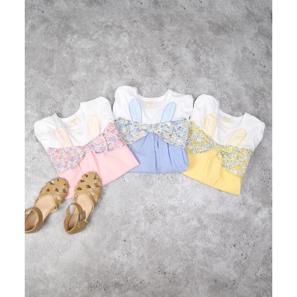 ラ・ポシェ・ビスキュイ　La poche biscuit　うさ耳　チュニック　 (90・100・110・120・130・140） 半袖　Tシャツ　幼児　キッズ　小学生　女の子　うさぎ | la poche biscuit | 05