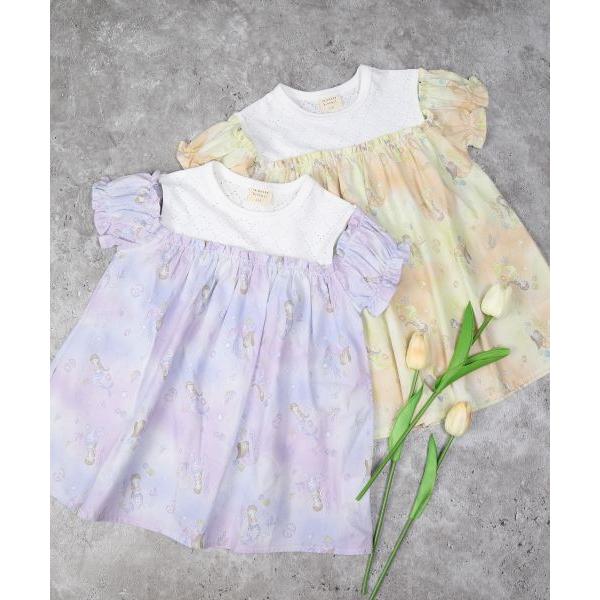 ラ・ポシェ・ビスキュイ　La poche biscuit　マーメイド　総柄　チュニック　 (90・100・110・120・130・140） 半袖　Tシャツ　幼児　キッズ　小学生　女の子 | la poche biscuit | 09