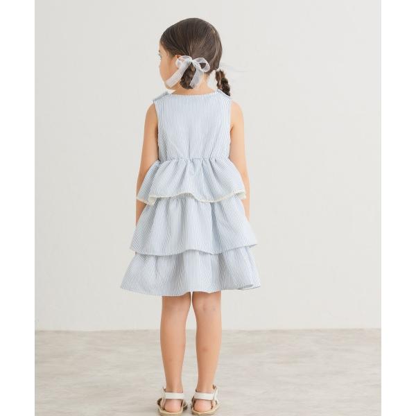 ラ・ポシェ・ビスキュイ　La poche biscuit　ストライプ　ノースリーブ　ワンピース　 (110・120・130・140） さくらんぼ　キッズ　小学生　女の子　フリル | la poche biscuit | 03