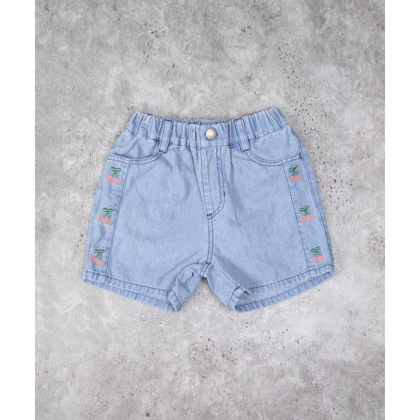ラ・ポシェ・ビスキュイ　La poche biscuit　さくらんぼ　デニム　ショートパンツ　 (110・120・130・140） ズボン　短パン　キッズ　小学生　女の子 | la poche biscuit | 06