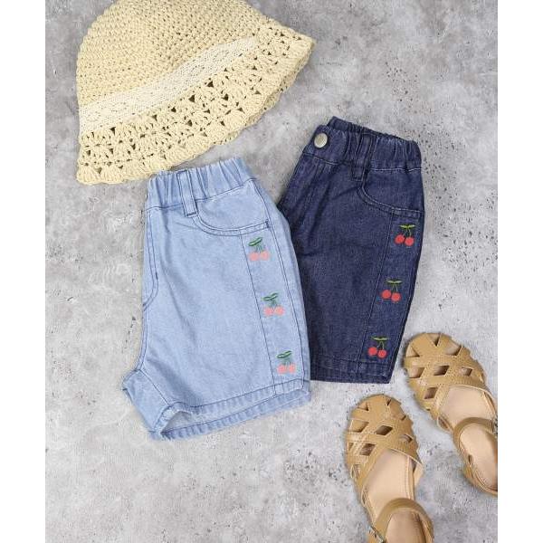 ラ・ポシェ・ビスキュイ　La poche biscuit　さくらんぼ　デニム　ショートパンツ　 (110・120・130・140） ズボン　短パン　キッズ　小学生　女の子 | la poche biscuit | 08