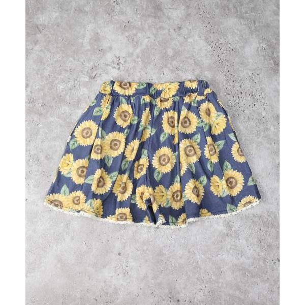 ラ・ポシェ・ビスキュイ　La poche biscuit　ひまわり　総柄　キュロット　 (110・120・130・140） ズボン　短パン　パンツ　キッズ　小学生　女の子　可愛い | la poche biscuit | 02