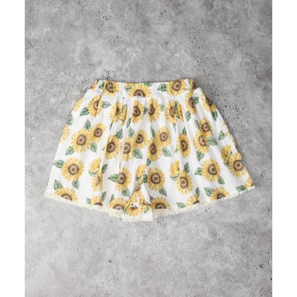 ラ・ポシェ・ビスキュイ　La poche biscuit　ひまわり　総柄　キュロット　 (110・120・130・140） ズボン　短パン　パンツ　キッズ　小学生　女の子　可愛い | la poche biscuit | 03