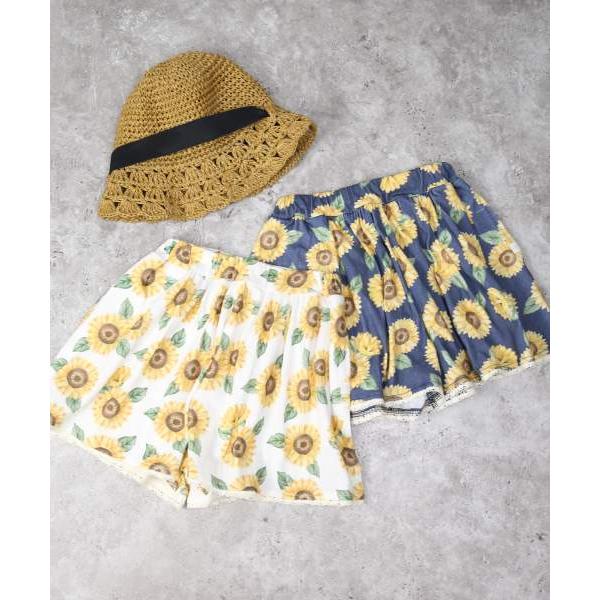 ラ・ポシェ・ビスキュイ　La poche biscuit　ひまわり　総柄　キュロット　 (110・120・130・140） ズボン　短パン　パンツ　キッズ　小学生　女の子　可愛い | la poche biscuit | 04