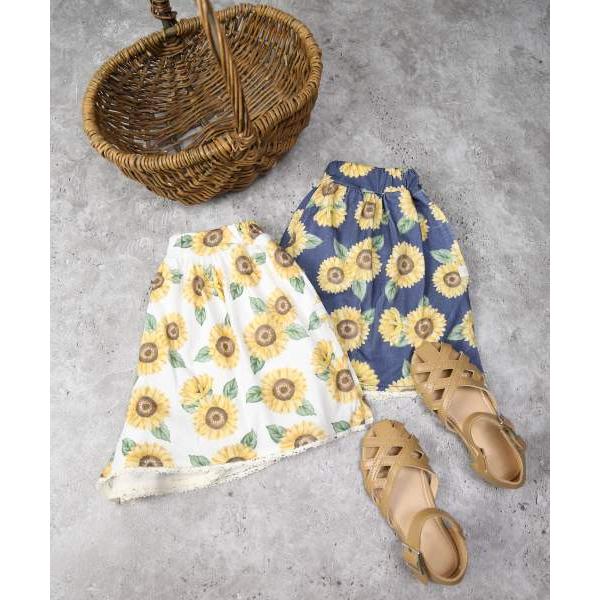 ラ・ポシェ・ビスキュイ　La poche biscuit　ひまわり　総柄　キュロット　 (110・120・130・140） ズボン　短パン　パンツ　キッズ　小学生　女の子　可愛い | la poche biscuit | 05
