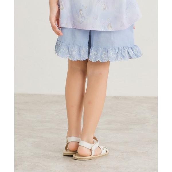 ラ・ポシェ・ビスキュイ　La poche biscuit　貝殻　刺繍　フリル　キュロット　 (110・120・130・140） ズボン　短パン　パンツ　キッズ　小学生　女の子 | la poche biscuit | 02