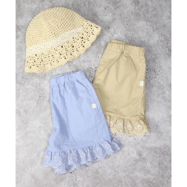 ラ・ポシェ・ビスキュイ　La poche biscuit　貝殻　刺繍　フリル　キュロット　 (110・120・130・140） ズボン　短パン　パンツ　キッズ　小学生　女の子 | la poche biscuit | 07