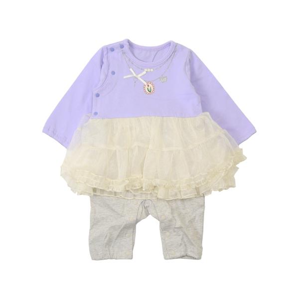 ●50％OFFセール●ラ・ポシェ・ビスキュイ　La poche biscuit　チュールスカート切替 ロンパース (70・80)ベビー 赤ちゃん 女の子 ギフト 春 秋 | la poche biscuit | 02