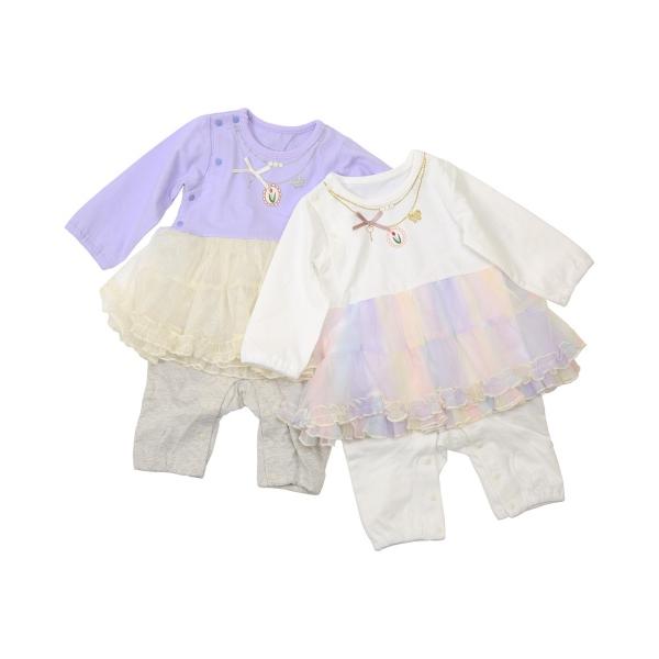 ●50％OFFセール●ラ・ポシェ・ビスキュイ　La poche biscuit　チュールスカート切替 ロンパース (70・80)ベビー 赤ちゃん 女の子 ギフト 春 秋 | la poche biscuit | 04