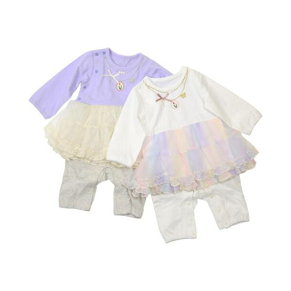 ●50％OFFセール●ラ・ポシェ・ビスキュイ　La poche biscuit　チュールスカート切替 ロンパース (70・80)ベビー 赤ちゃん 女の子 ギフト 春 秋 | la poche biscuit | 04