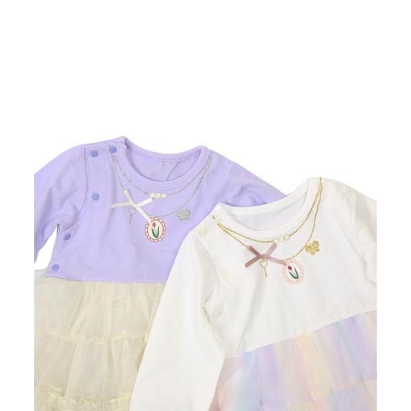 ●50％OFFセール●ラ・ポシェ・ビスキュイ　La poche biscuit　チュールスカート切替 ロンパース (70・80)ベビー 赤ちゃん 女の子 ギフト 春 秋 | la poche biscuit | 05