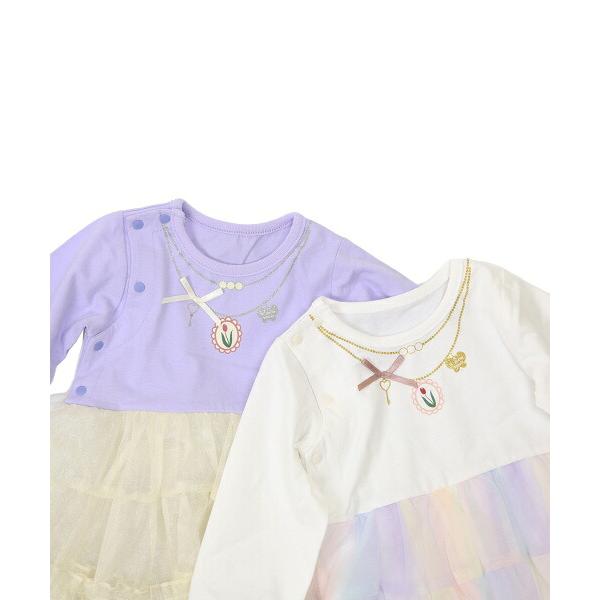 ●50％OFFセール●ラ・ポシェ・ビスキュイ　La poche biscuit　チュールスカート切替 ロンパース (70・80)ベビー 赤ちゃん 女の子 ギフト 春 秋 | la poche biscuit | 05