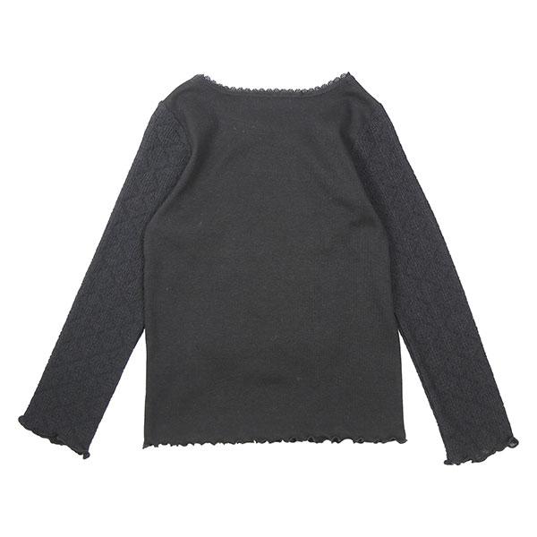 ●50％OFFセール●ラ・ポシェ・ビスキュイ　La poche biscuit　袖シアー切替  長袖Tシャツ ロンT (90・100・110・120・130・140)女の子  インナー キッズ | la poche biscuit | 04