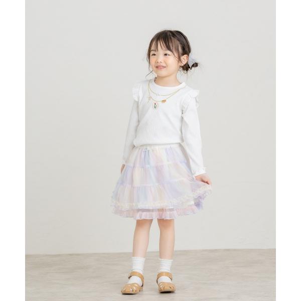 ●50％OFFセール●ラ・ポシェ・ビスキュイ　La poche biscuit　 肩フリル長袖Tシャツ(90・100・110・120・130・140)女の子　　ロンT | la poche biscuit | 02