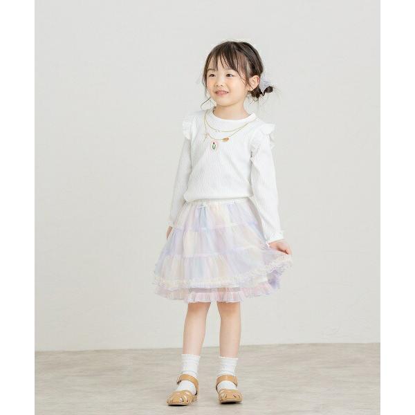 ●50％OFFセール●ラ・ポシェ・ビスキュイ　La poche biscuit　 肩フリル長袖Tシャツ(90・100・110・120・130・140)女の子　　ロンT | la poche biscuit | 02