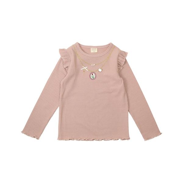 ●50％OFFセール●ラ・ポシェ・ビスキュイ　La poche biscuit　 肩フリル長袖Tシャツ(90・100・110・120・130・140)女の子　　ロンT | la poche biscuit | 04