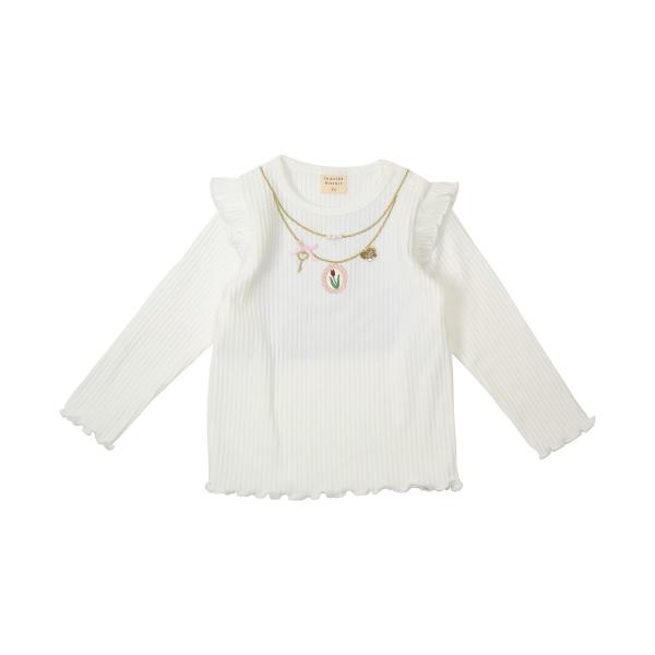 ●50％OFFセール●ラ・ポシェ・ビスキュイ　La poche biscuit　 肩フリル長袖Tシャツ(90・100・110・120・130・140)女の子　　ロンT | la poche biscuit | 05