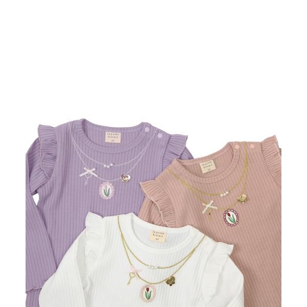 ●50％OFFセール●ラ・ポシェ・ビスキュイ　La poche biscuit　 肩フリル長袖Tシャツ(90・100・110・120・130・140)女の子　　ロンT | la poche biscuit | 08