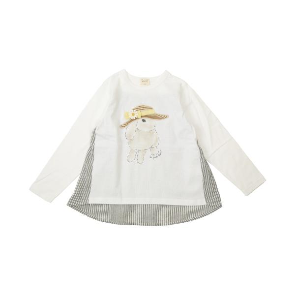 ●50％OFFセール●ラ・ポシェ・ビスキュイ　La poche biscuit　 うさぎ長袖Tシャツ(90・100・110・120・130・140)女の子　　ロンT　切替 | la poche biscuit | 01