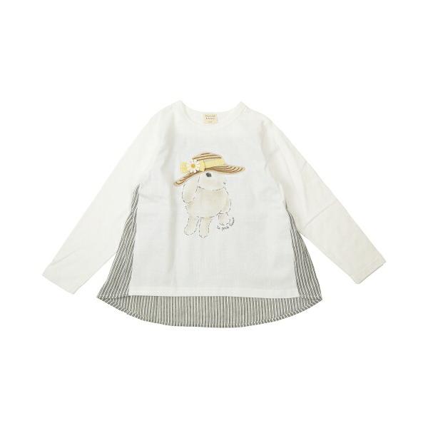 ●50％OFFセール●ラ・ポシェ・ビスキュイ　La poche biscuit　 うさぎ長袖Tシャツ(90・100・110・120・130・140)女の子　　ロンT　切替 | la poche biscuit | 01