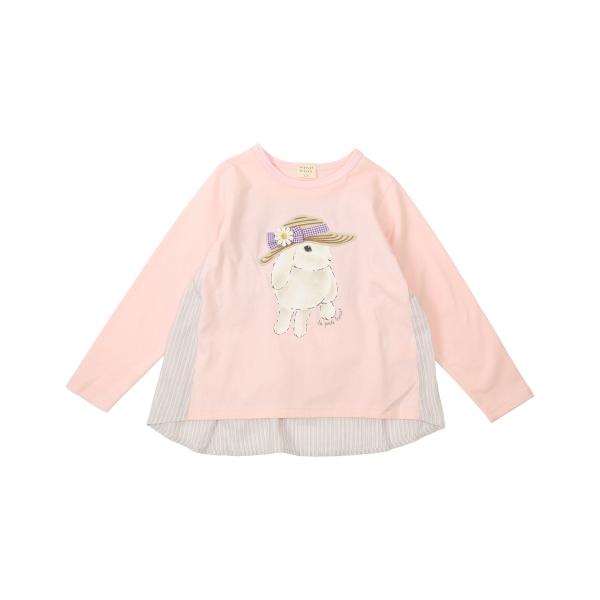 ●50％OFFセール●ラ・ポシェ・ビスキュイ　La poche biscuit　 うさぎ長袖Tシャツ(90・100・110・120・130・140)女の子　　ロンT　切替 | la poche biscuit | 02