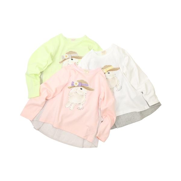 ●50％OFFセール●ラ・ポシェ・ビスキュイ　La poche biscuit　 うさぎ長袖Tシャツ(90・100・110・120・130・140)女の子　　ロンT　切替 | la poche biscuit | 05