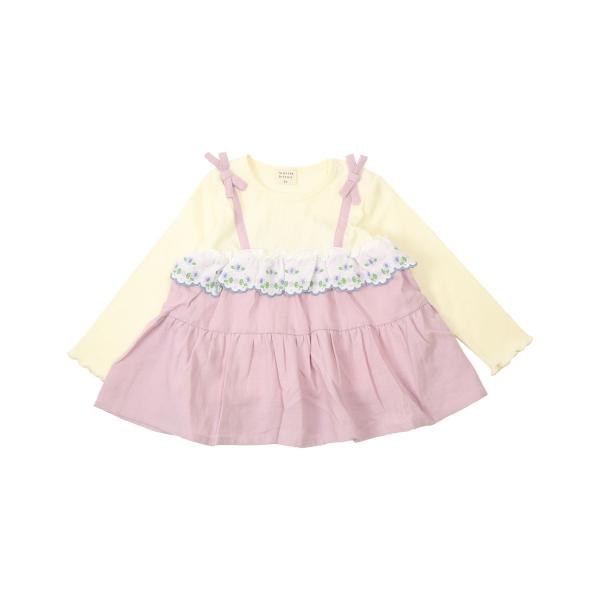 ●50％OFFセール●ラ・ポシェ・ビスキュイ　La poche biscuit　 ドッキングチュニック　長袖(90・100・110・120・130・140)　女の子　　　刺繍　レース | la poche biscuit | 03