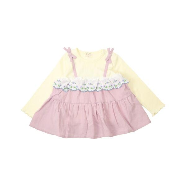 ●50％OFFセール●ラ・ポシェ・ビスキュイ　La poche biscuit　 ドッキングチュニック　長袖(90・100・110・120・130・140)　女の子　　　刺繍　レース | la poche biscuit | 03