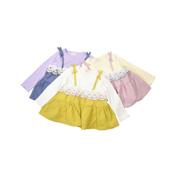 ●50％OFFセール●ラ・ポシェ・ビスキュイ　La poche biscuit　 ドッキングチュニック　長袖(90・100・110・120・130・140)　女の子　　　刺繍　レース | la poche biscuit | 05