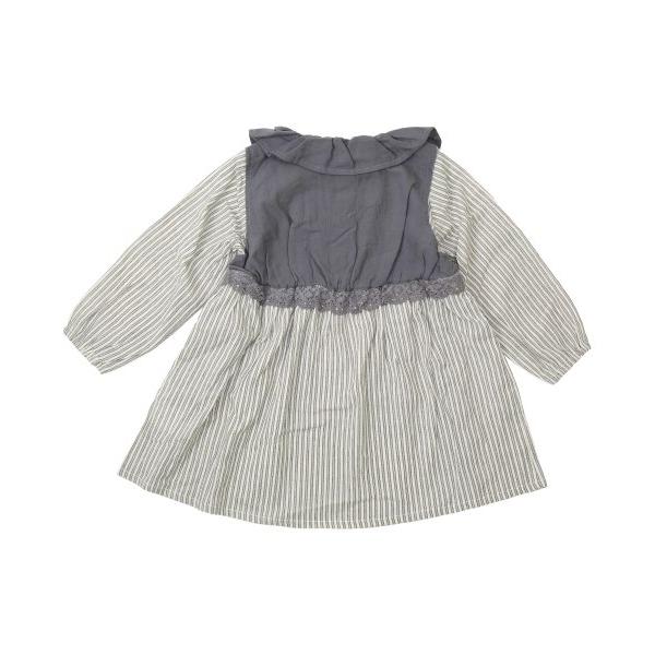 ●50％OFFセール●ラ・ポシェ・ビスキュイ　La poche biscuit　ストライプワンピース(90・100・110・120・130・140)女の子　刺繍　襟付き　花柄 | la poche biscuit | 07