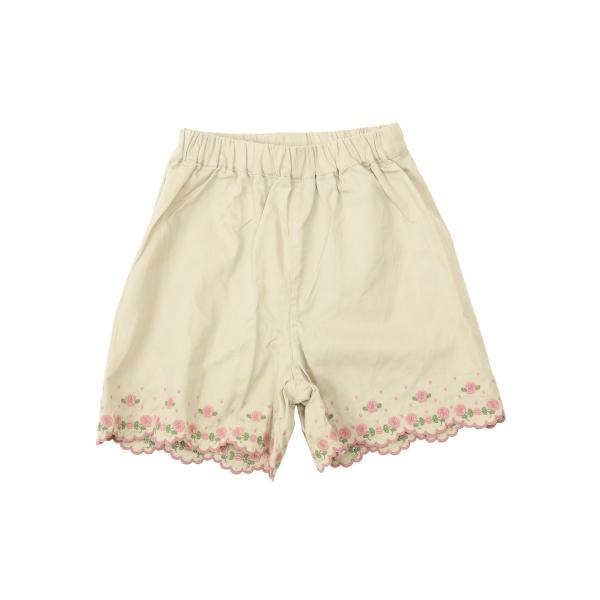 ●50％OFFセール●ラ・ポシェ・ビスキュイ　La poche biscuit　花刺繍キュロット(90・100・110・120・130・140)女の子　キッズ　ショートパンツ　ズボン | la poche biscuit | 01